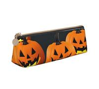 zkyfll halloween Moon Bat Pumpkin print personalized Pencil Case Leather Pencil Pouch Stationery Organizer Makeup Bag