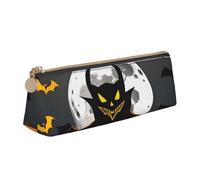 zkyfll halloween Moon Bat Pumpkin print personalized Pencil Case Leather Pencil Pouch Stationery Organizer Makeup Bag