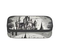 Zkyfll Horrible Fairy Tale Castle01 print Large Capacity Pencil Case Pouch Organizer Portable Bag Makeup Bag Cosmetic Bag