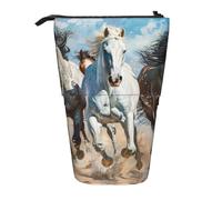 zkyfll Horses Running Art print Upright Pencil Case, Telescopic Pencil Holder, Cute Pencil Bag, Pencli Organizer