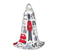 zkyfll I Love London Print Small size Hooded Cloak Halloween Costume,Halloween Cosplay Witch,Robe Cape
