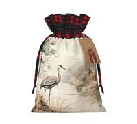 zkyfll Japanese Crane & Pine print Christmas Drawstring Gifts Bags Color matching gifts bag birthdays gifts-wrapping