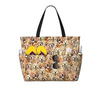 zkyfll labrador retriever Dogs print Large Waterproof Beach Bag for Women Tote Bag for Travel Vacation fun Travel Bag