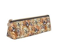 zkyfll labrador retriever Dogs print personalized Pencil Case Leather Pencil Pouch Stationery Organizer Makeup Bag