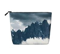 zkyfll Landscape with Mountains and Clouds Print Women's Makeup Bag Cosmetics Storage Pouch Beach Travel Fashion Toothbrush Bag