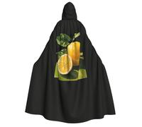 zkyfll Lemon fruit Print Large Women Men Adults Length Hooded Cloak Cape with Hooded Halloween Cosplay Costumes