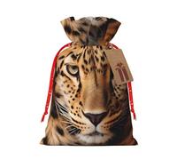 Zkyfll Leopard Print Christmas Drawstring Gifts Bags Xmas Gifts Bags birthdays Party gifts-wrapping