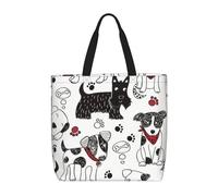 zkyfll lovely Dogs print Tote Bag for Women Reusable Shopping Bag Large Beach Bag Travel Vacation Work