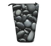 zkyfll Many Black Pebbles print Upright Pencil Case, Telescopic Pencil Holder, Cute Pencil Bag, Pencli Organizer
