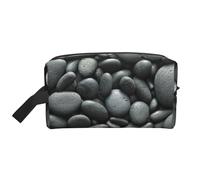 zkyfll Many Black Pebbles Print Women's Makeup Bag Cosmetics Storage Pouch Beach Travel Fashion Toothbrush Bag