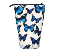 zkyfll Many Blue butterfly print Upright Pencil Case, Telescopic Pencil Holder, Cute Pencil Bag, Pencli Organizer