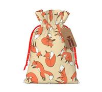 zkyfll Many foxes print Christmas Drawstring Gift Bags Xmas Holiday Party Favor Candy Treats Presents