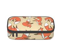 Zkyfll Many foxes print Large Capacity Pencil Case Pouch Organizer Portable Bag Makeup Bag Cosmetic Bag