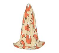 zkyfll Many foxes Print Small size Hooded Cloak Halloween Costume,Halloween Cosplay Witch,Robe Cape