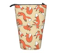 zkyfll Many foxes print Upright Pencil Case, Telescopic Pencil Holder, Cute Pencil Bag, Pencli Organizer