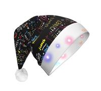 zkyfll Math Formula print Christmas Santa Hat Plush Light Up Funny Christmas Hat For Adult,Christmas Party