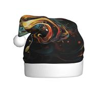 zkyfll Music Symbol print Christmas Santa Hat Plush Funny Christmas Hat For Adult,Christmas Party
