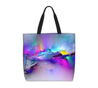 zkyfll Northern Lights Painting print Tote Bag for Women Reusable Shopping Bag Large Beach Bag Travel Vacation Work