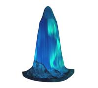 zkyfll Northern Lights Print Small size Hooded Cloak Halloween Costume,Halloween Cosplay Witch,Robe Cape