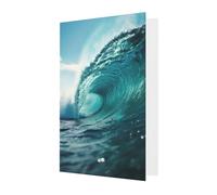 zkyfll Ocean Green Wave SurfAll-Occasion Card Birthday Greeting Cards Envelopes Thank You Sympathy Christmas