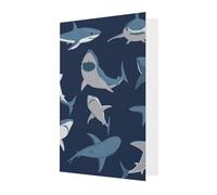 zkyfll Ocean SharkAll-Occasion Card Birthday Greeting Cards Envelopes Thank You Sympathy Christmas