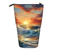 zkyfll Ocean Sunset Scenery print Upright Pencil Case, Telescopic Pencil Holder, Cute Pencil Bag, Pencli Organizer