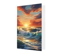 zkyfll Ocean Sunset SceneryAll-Occasion Card Birthday Greeting Cards Envelopes Thank You Sympathy Christmas