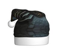 zkyfll Old Crypt print Christmas Santa Hat Plush Funny Christmas Hat For Adult,Christmas Party