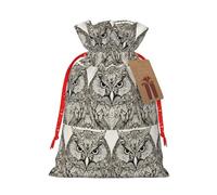 Zkyfll Owls Birds Christmas Drawstring Gifts Bags Xmas Gifts Bags birthdays Party gifts-wrapping