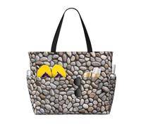 zkyfll Pebble Stone print Large Waterproof Beach Bag for Women Tote Bag for Travel Vacation fun Travel Bag