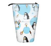 zkyfll Penguin Balloon Snowflake print Upright Pencil Case, Telescopic Pencil Holder, Cute Pencil Bag, Pencli Organizer