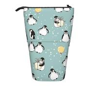 zkyfll Penguin Balloon Snowflake print Upright Pencil Case, Telescopic Pencil Holder, Cute Pencil Bag, Pencli Organizer