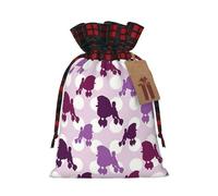 zkyfll purple Poodle Polka Dot print Christmas Drawstring Gift Bags Xmas Holiday Party Candy Presents bag,4.7 x 6.9 in