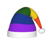zkyfll Rainbow Flag print Christmas Santa Hat small size, Christmas gifts Plush Funny Christmas Hat,party