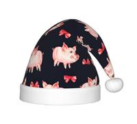 zkyfll Red Cute Piggy print Christmas Santa Hat small size, Christmas gifts Plush Funny Christmas Hat,party