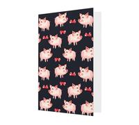 zkyfll Red Cute PiggyAll-Occasion Card Birthday Greeting Cards Envelopes Thank You Sympathy Christmas