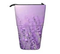 zkyfll Romantic Purple Lavender print Upright Pencil Case, Telescopic Pencil Holder, Cute Pencil Bag, Pencli Organizer