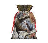 zkyfll sleeping koala cap print Christmas Drawstring Gift Bags Xmas Holiday Party Favor Candy Treats Presents