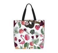 zkyfll Sloth in Pink Tropical Jungle print Tote Bag for Women Reusable Shopping Bag Large Beach Bag Travel Vacation Work