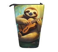 zkyfll Sloth Music print Upright Pencil Case, Telescopic Pencil Holder, Cute Pencil Bag, Pencli Organizer