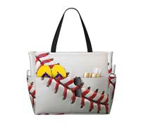 zkyfll Sport Ball Baseball print Large Waterproof Beach Bag for Women Tote Bag for Travel Vacation fun Travel Bag