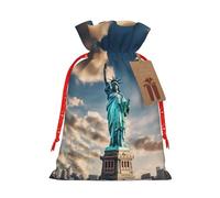 zkyfll Statue of Liberty in NYC Christmas Drawstring Gifts Bags Xmas Gifts Bags birthdays Party gifts-wrapping