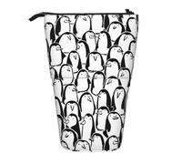 zkyfll Stylish Crowd of Penguins print Upright Pencil Case, Telescopic Pencil Holder, Cute Pencil Bag, Pencli Organizer