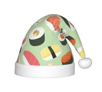 zkyfll Sushi Food Pattern print Christmas Santa Hat small size, Christmas gifts Plush Funny Christmas Hat,party