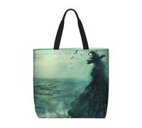 zkyfll the sea witch inspired print Tote Bag for Women Reusable Shopping Bag Large Beach Bag Travel Vacation Work