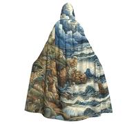 zkyfll The Seaside Lighthouse Print Women Men Adults Length Hooded Cloak Cape with Hooded Halloween Cosplay Costumes