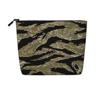 zkyfll Tiger Stripe Camo Print Women's Makeup Bag Cosmetics Storage Pouch Beach Travel Fashion Toothbrush Bag
