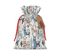 zkyfll Tropical Cactus Animal Lama Christmas Drawstring Gifts Bags Xmas Gifts Bags birthdays Party gifts-wrapping