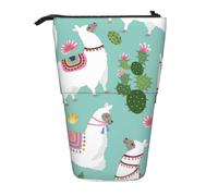 zkyfll Tropical Llama Alpaca Cactus Flower print Upright Pencil Case, Telescopic Pencil Holder, Cute Pencil Bag, Pencli Organizer