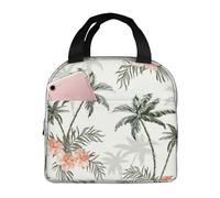 zkyfll Tropical Palm Trees print Lunch Bag Lunch Box Reusable Insulated Lunch Tote Leakproof for Work Picnic